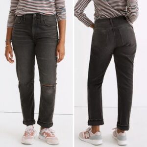 Madewell High-Rise Slim Boyjean 25 Ripped-Knee Edition